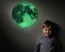 Full Moon Sticker, Glow in the Dark Moon Decal, Lunar Wall Sticker